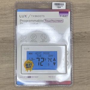 LUX TX9600TS Touchscreen Programmable Thermostat White BRAND NEW